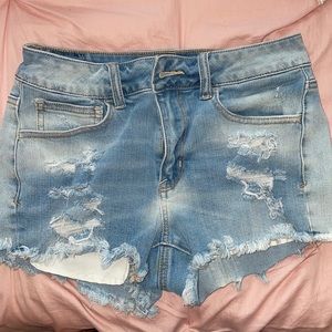 American eagle high waisted distressed jean shorts